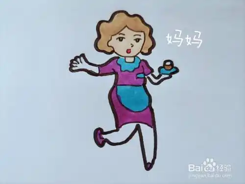 妈妈儿童简笔画