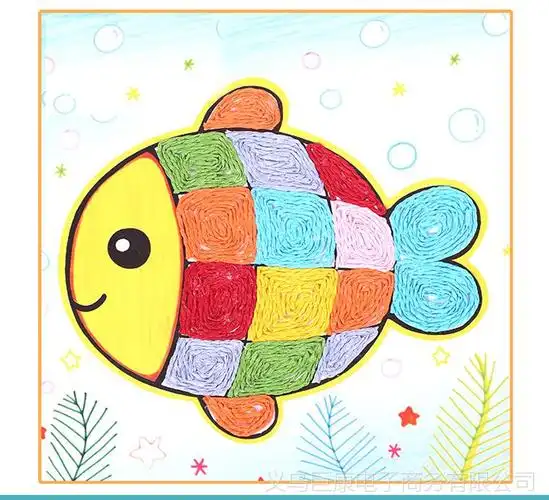 【彩色纸绳画 儿童手工制作材料 幼儿园diy粘贴画 绳子艺术玩具装饰】