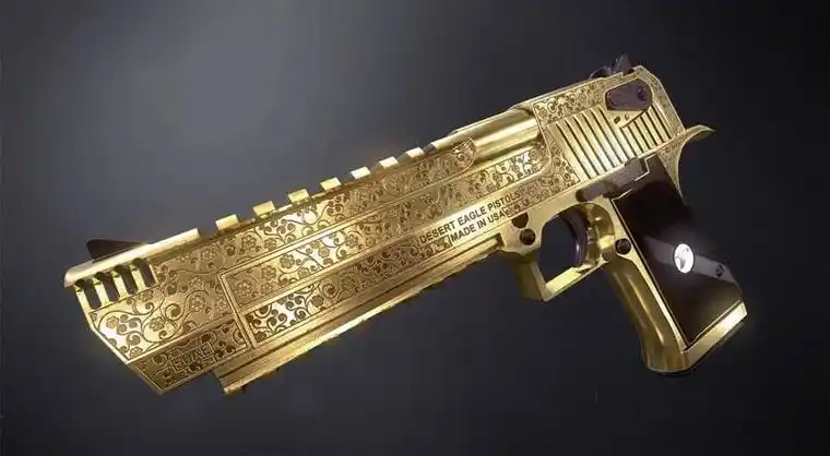 沙漠之鹰黄金雕刻手枪3d模型goldenengraveddeserteagle