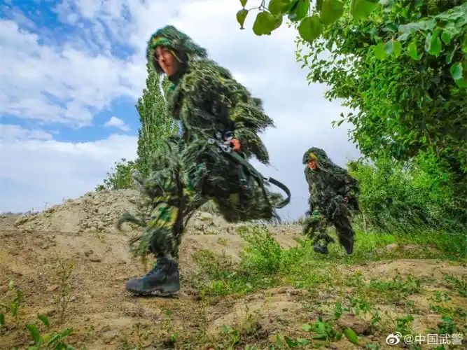 武警新疆总队某部组织山林地反恐演练