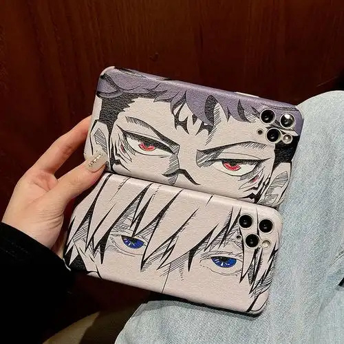 《动漫五条悟苹果11手机壳皮纹iphone12pro/xr软7plus/6s/i8女xsmax