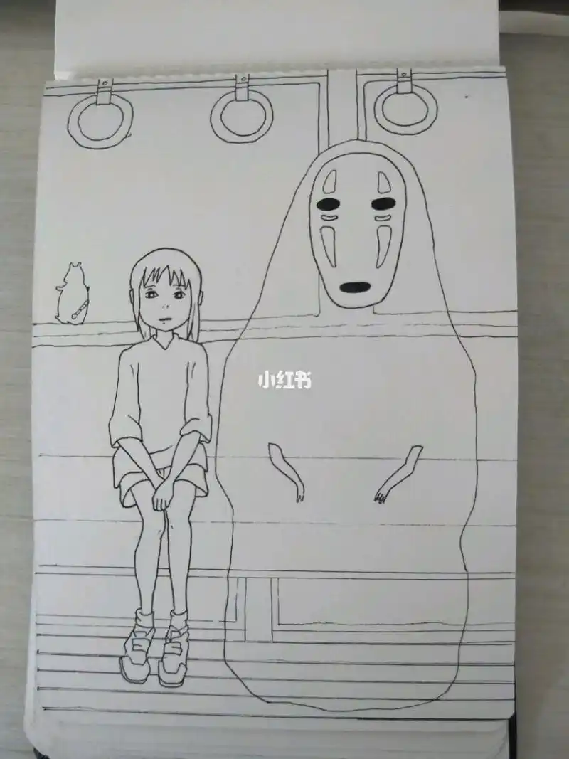 水彩画每日一画千与千寻无脸男