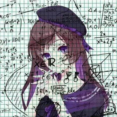 六组不同的带有公式的情侣头像,动漫中的人物加上各种复杂的数学公式
