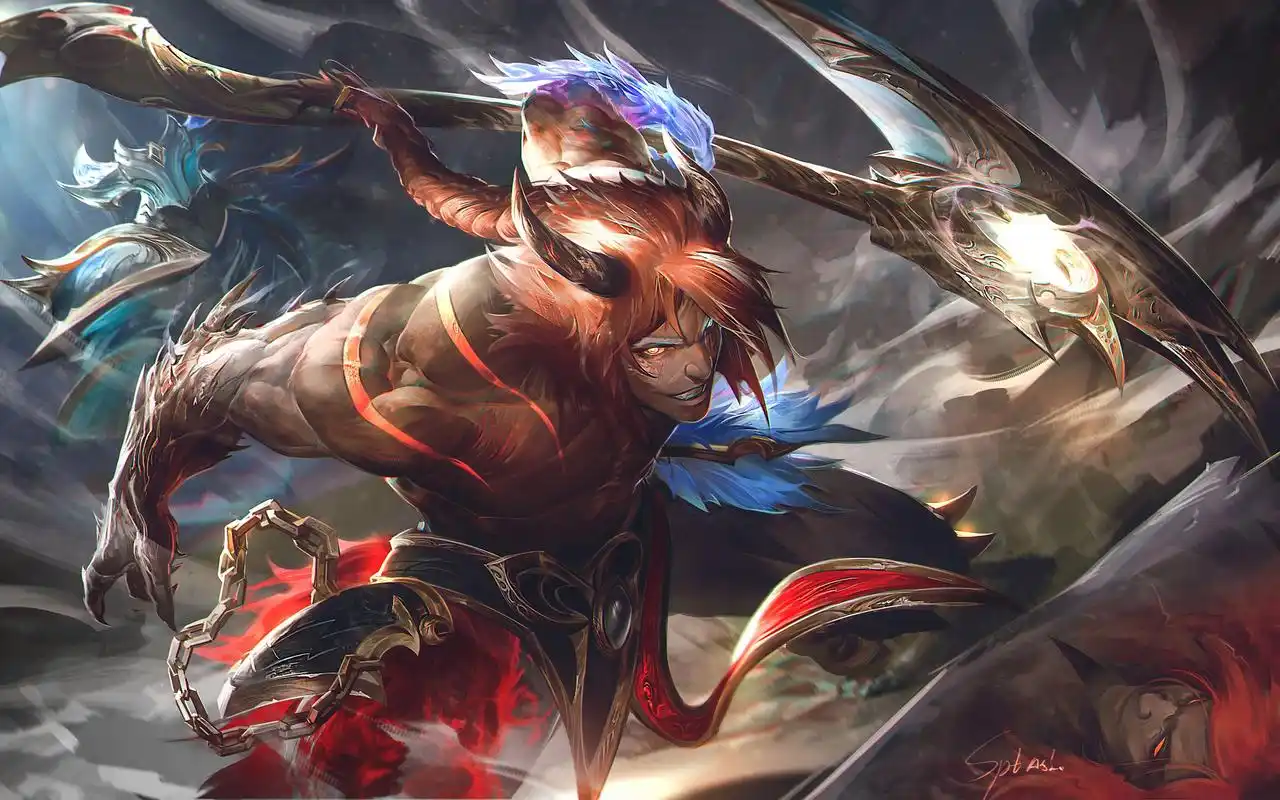 【伪神】"英雄联盟"影流之镰·凯隐 同人绘画 "百万雄师,都听我号令!