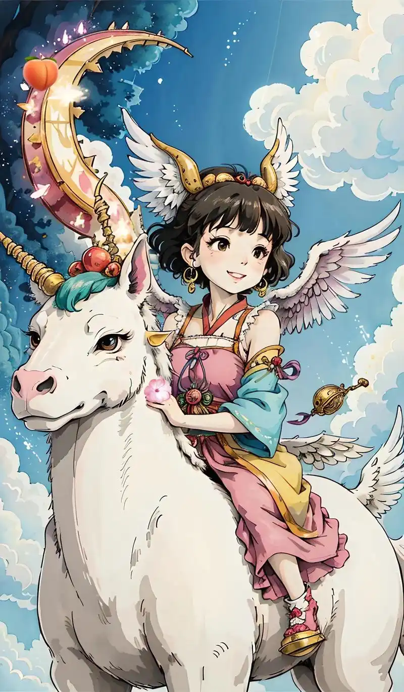 挥动翅膀的女孩.小时候经常梦到自己长了一双翅膀,骑着独角兽, - 抖音