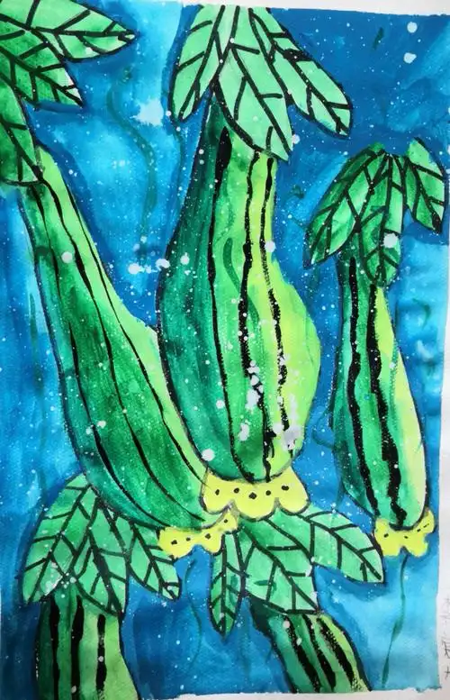 水粉基础班【丝瓜】学生作品