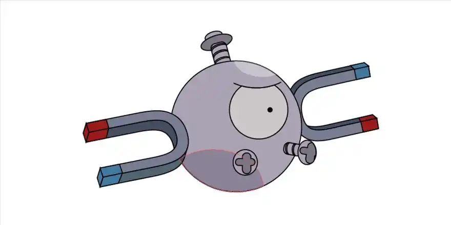 illustrator绘制神奇宝贝小磁怪教程