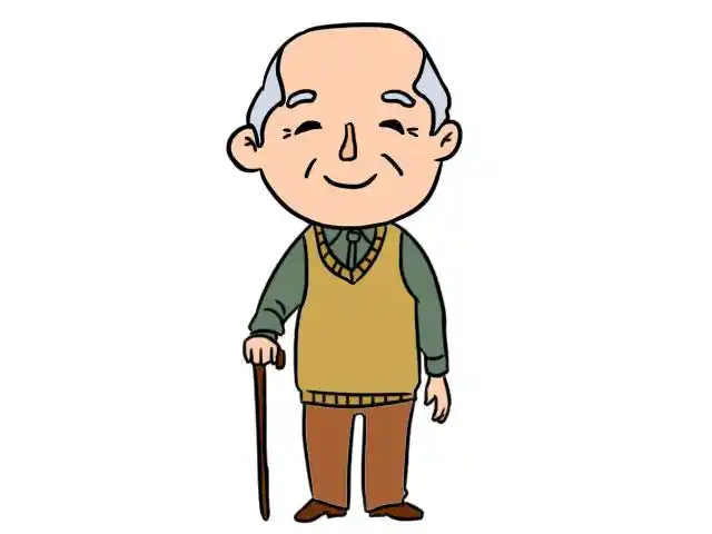 拐杖爷爷的画法步骤图带颜色 爷爷简笔画图片老人怎么画人物简笔画简