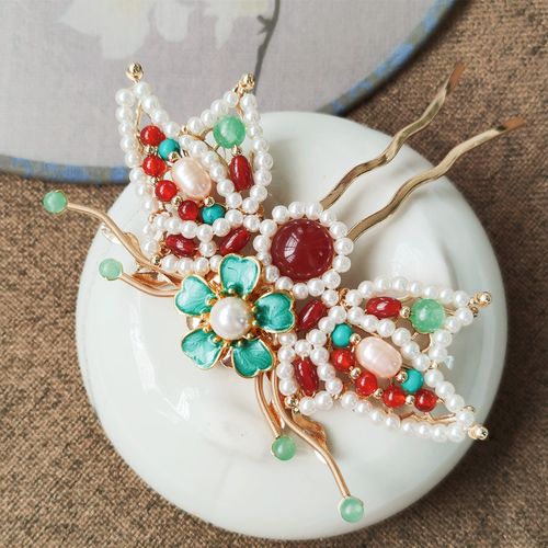 古之韵新品手工制作古装汉服头饰古风发簪发钗明制配饰比翼双飞