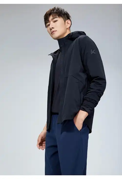 安踏篮球系列夹克外套男秋季新款kt连帽开衫汤普森同款休闲运动上衣防