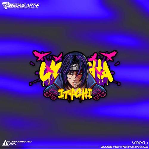 eone反光车贴火影忍者宇智波鼬乌鸦幻术车身玻璃电动车拉杆箱贴纸