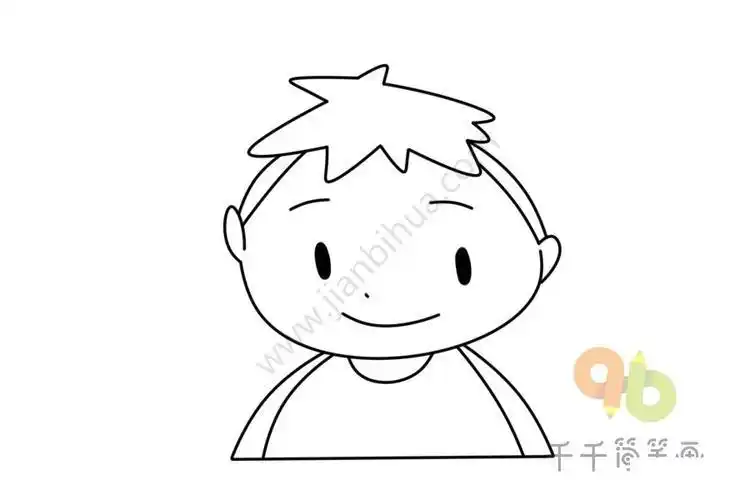 男孩头像简笔画男生发型简笔画男生发型图片中分发型的男生头像简笔画