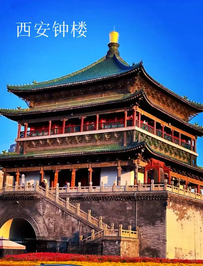 🏰西安钟楼:历史的见证者🌟 🌆 来到古都西安,怎能错过钟鼓楼呢
