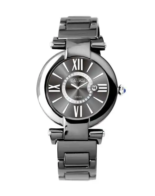 feels女款蓝宝石表镜白色字钉黑色陶瓷石英表f0050lbw_唯品会