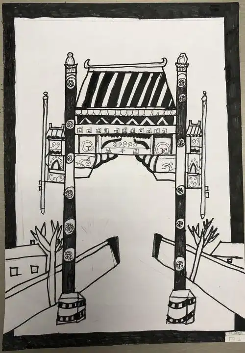 四12班《画牌楼》作品欣赏!