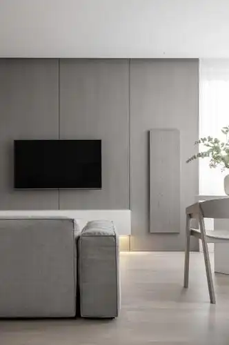 电视柜底部同样嵌入暖色灯带,打开后超有层次,烘托氛围很棒.