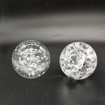 冰裂玻璃水晶气泡球风水轮球假山流水喷泉鱼缸茶台转运珠配件 6cm气泡