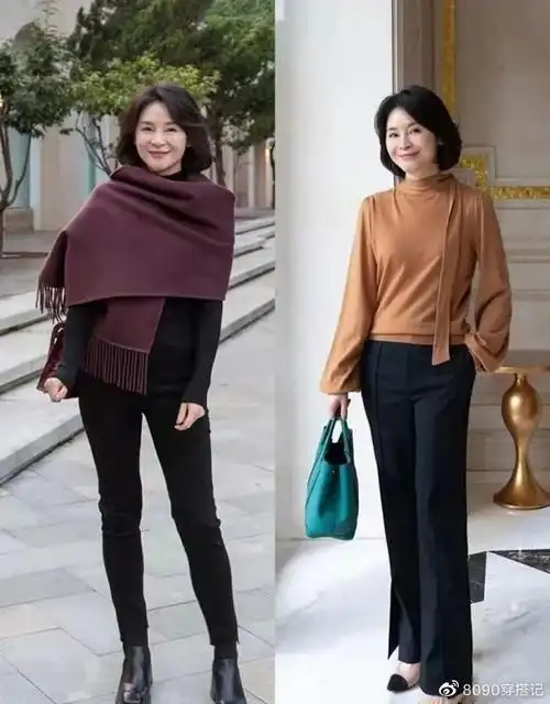 50岁女人的春日时尚穿搭,4种简单实用的搭配方式,照着穿准没错|针织衫