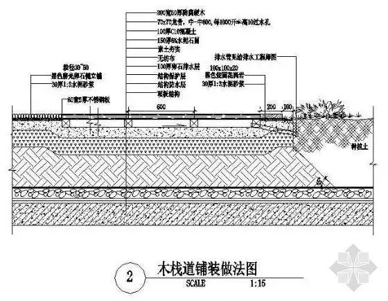 木栈道铺装做法图