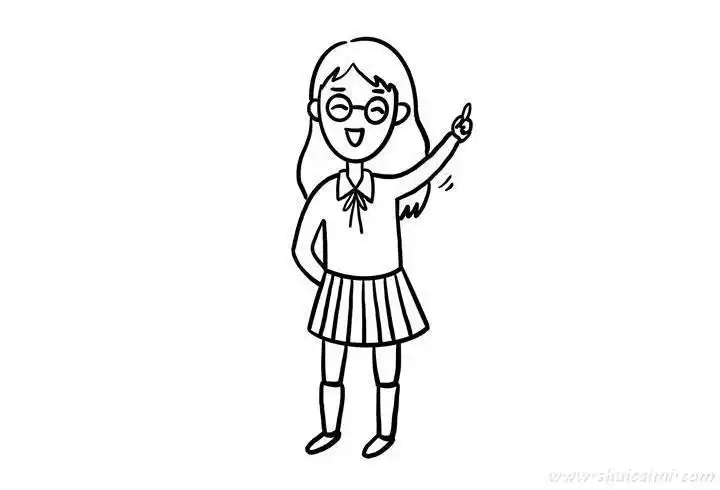 开心的小学生怎么画 开心小学生简笔画漂亮卡通