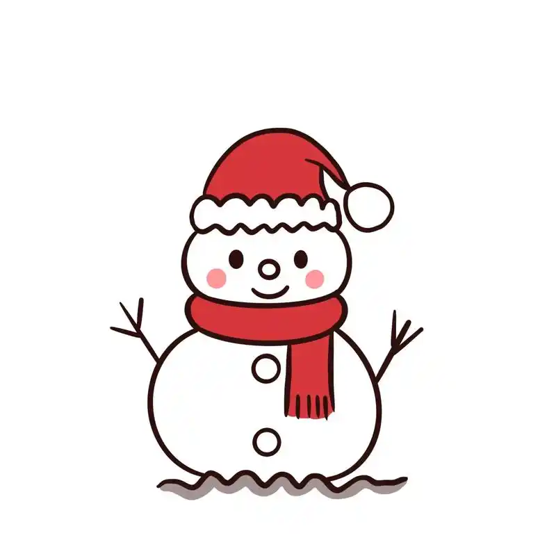 这样的雪人一学就会#简笔画 #临摹 #育儿简 - 抖音