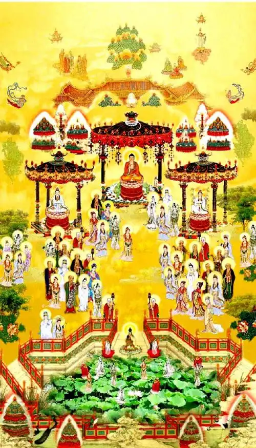 超殊胜!诸佛赞叹,依正庄严 极乐世界全景图