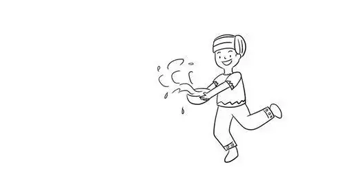 关于傣族泼水节的简笔画