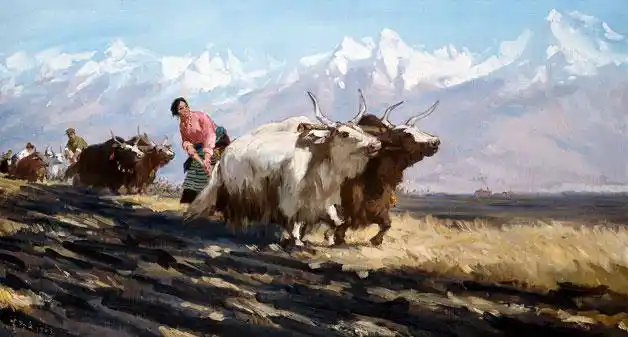 用经典的红色绘画来纪念建党95周年