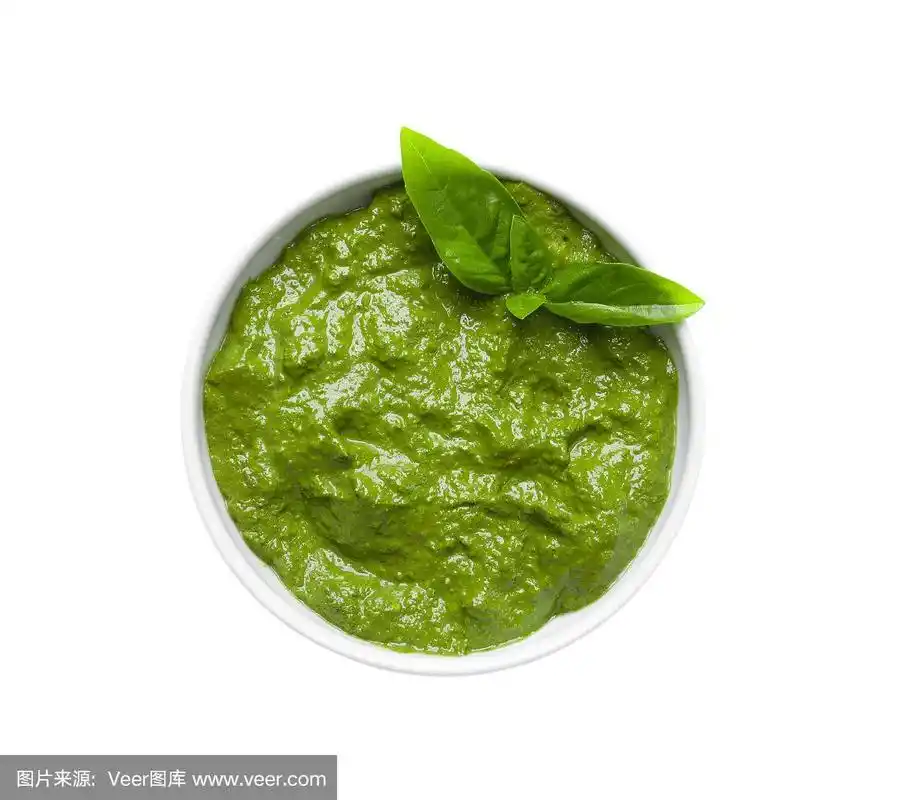 罗勒酱,罗勒,碗,白色背景,美味