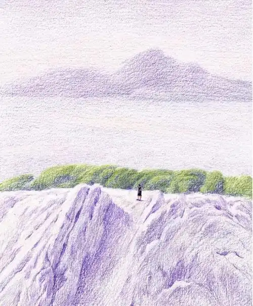 彩铅风景画彩铅手绘小清新风景图片