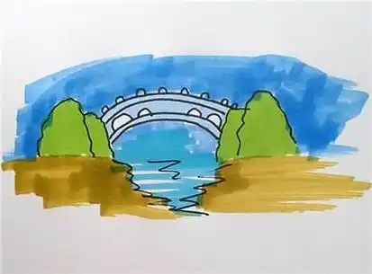 赵州桥简笔画 赵州桥简笔画示意图