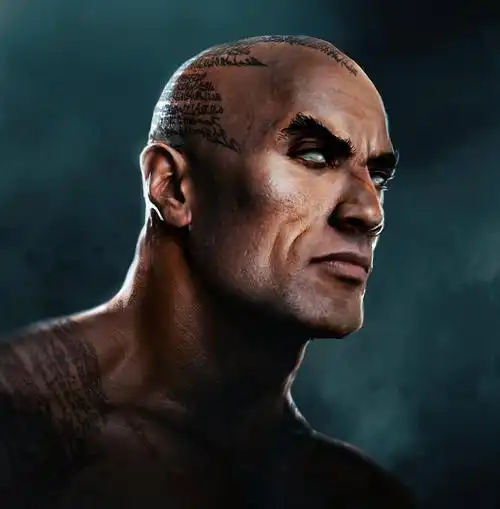 dc黑亚当饭制定妆照眼神尽显凶悍气质