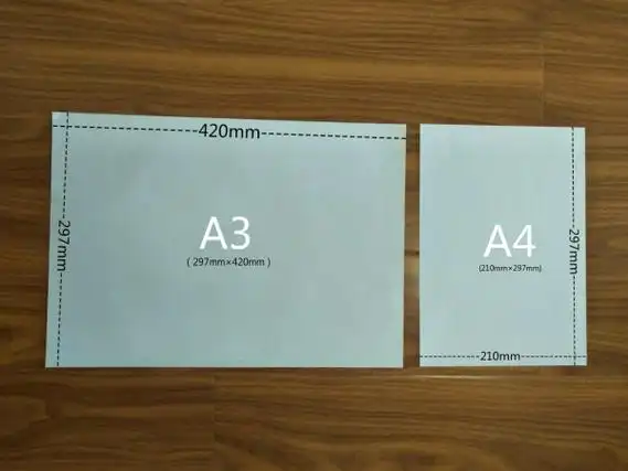 经常会有人那a3纸与a4纸进行对比,a3纸是a4纸的2倍,大多数人不理解