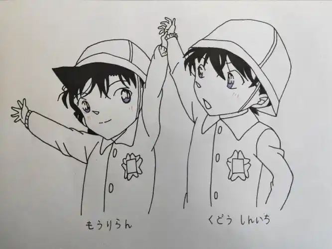 小兰动漫人物简笔画神仙画师微博转载二次元人物工藤新一毛利兰新兰