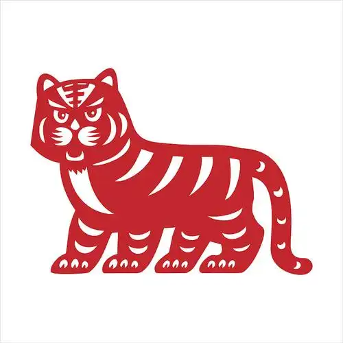 虎,剪纸虎,十二生肖,虎年插画下载