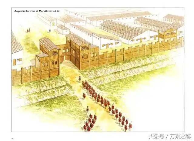 古代城堡要塞工事剖面透视图