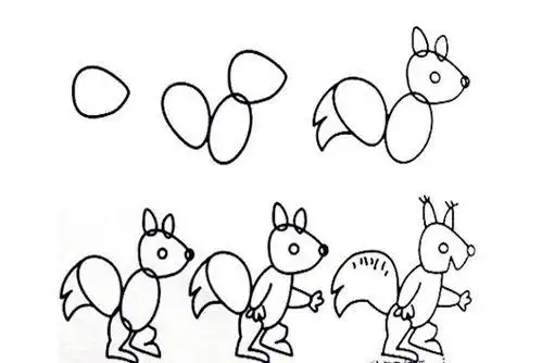 小动物尾巴简笔画 有尾巴的动物简笔画