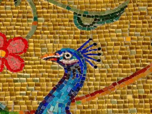 鸟, 创造力, 手工, 头, 马赛克, 孔雀, 艺术, 设计