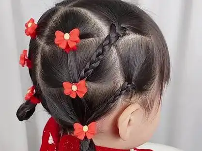 两岁宝宝编发 #短发宝宝编发 #新年发型 #新年发型不重样 #儿童编发