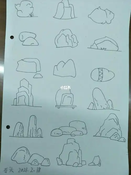 石头的简笔画【石头的简笔画法】 简笔画图片大全-普车都