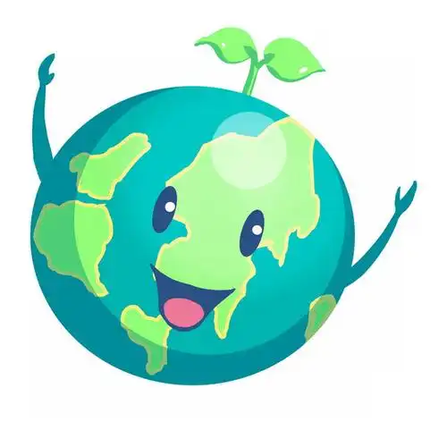 超可爱卡通地球头上长着一颗小嫩芽465885psd图片免抠素材