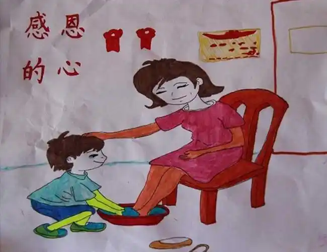 关于"感恩节"儿童画:常怀一颗感恩之心