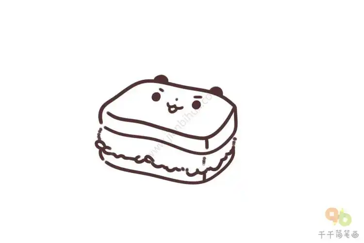 q版早餐三明治简笔画 能量满满的一天从早餐开始_其他食物简笔画