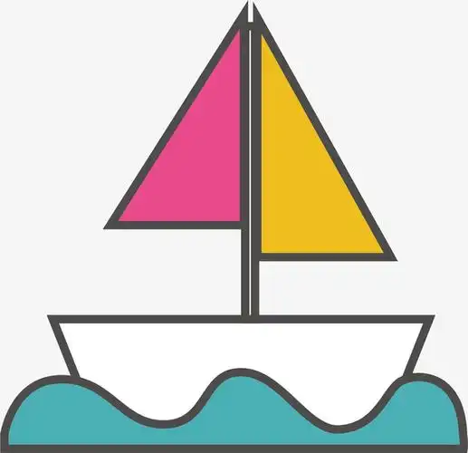 矢量图在河里的小船