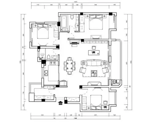 以下就是本套璀璨四季花园小区130平米三居室房子的户型图.
