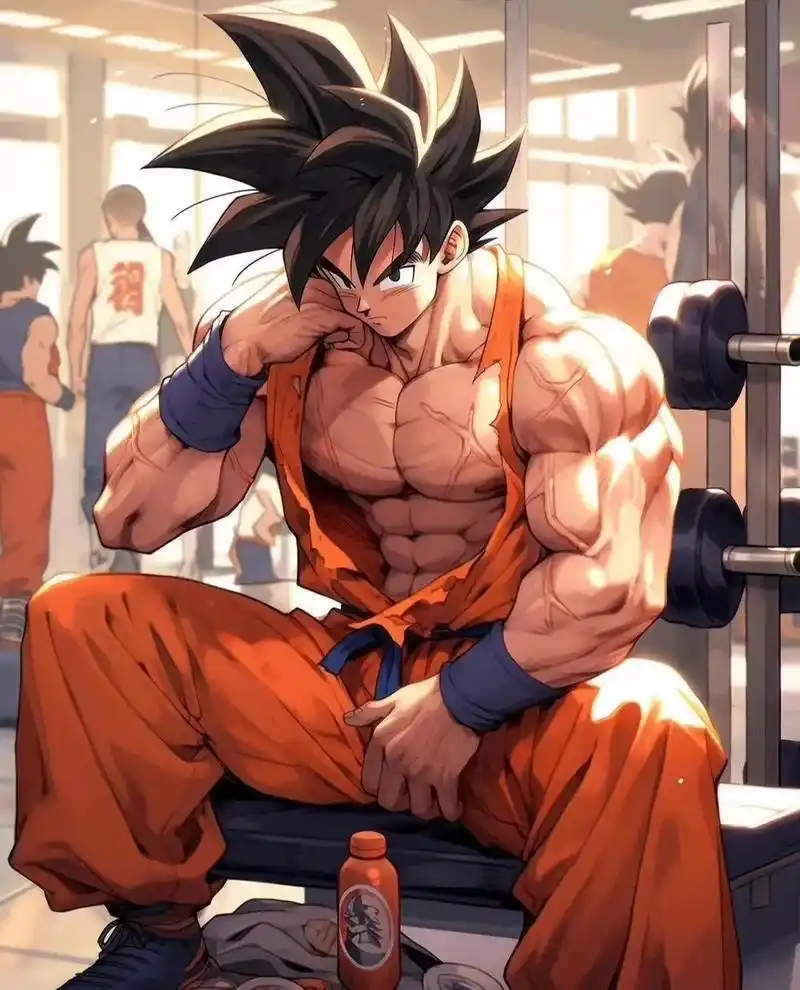 动漫图片 #龙珠 在健身房的悟空～ - 抖音