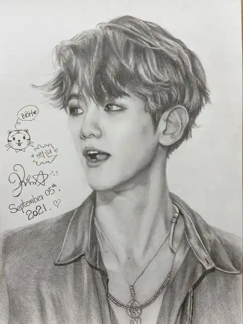 一个月一幅边伯贤september2021