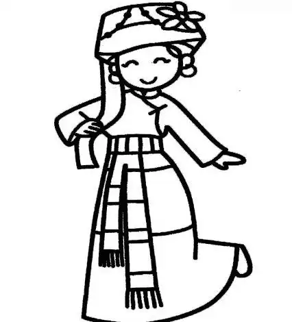 傣族姑娘人物简笔画 大人简笔画