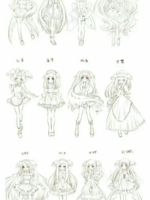 绘画小公主的简笔画如何画十二星座公主简笔画12星座简笔画希望你喜欢