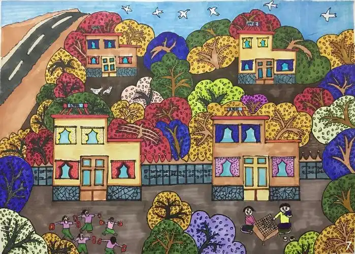 建成小康社会与决战脱贫攻坚专题获奖作品平面艺术类丨新农村新风貌